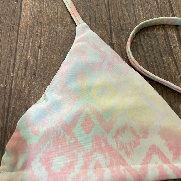 Stone Fox swim triangle bikini top. Small. Pastels - Picture 7 of 14